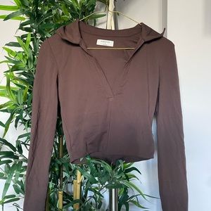 cropped babaton collared shirt